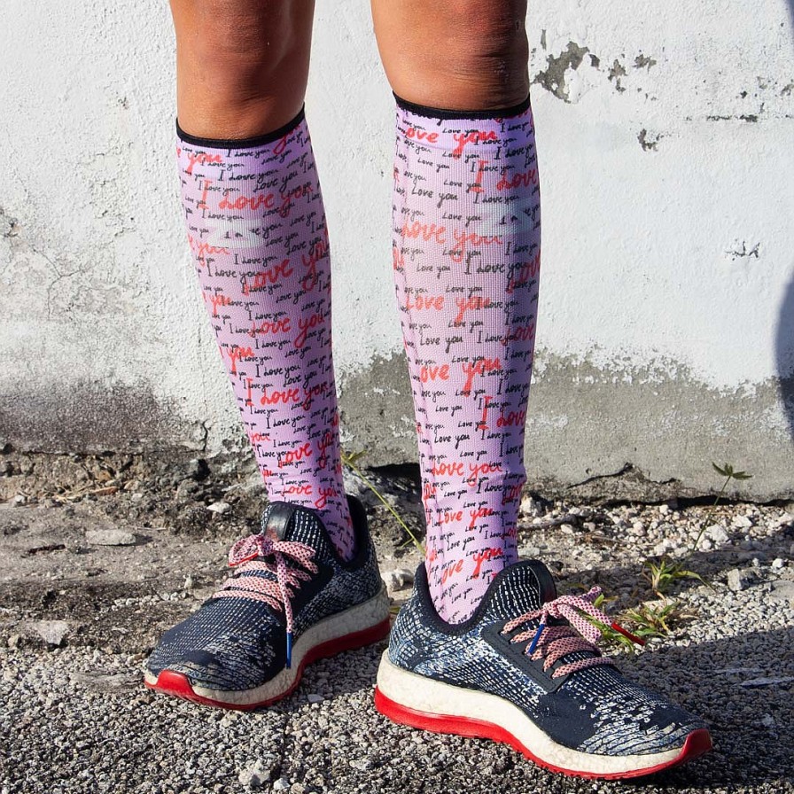 Limited Edition Zensah | Love You Compression Socks (Knee-High) Pink