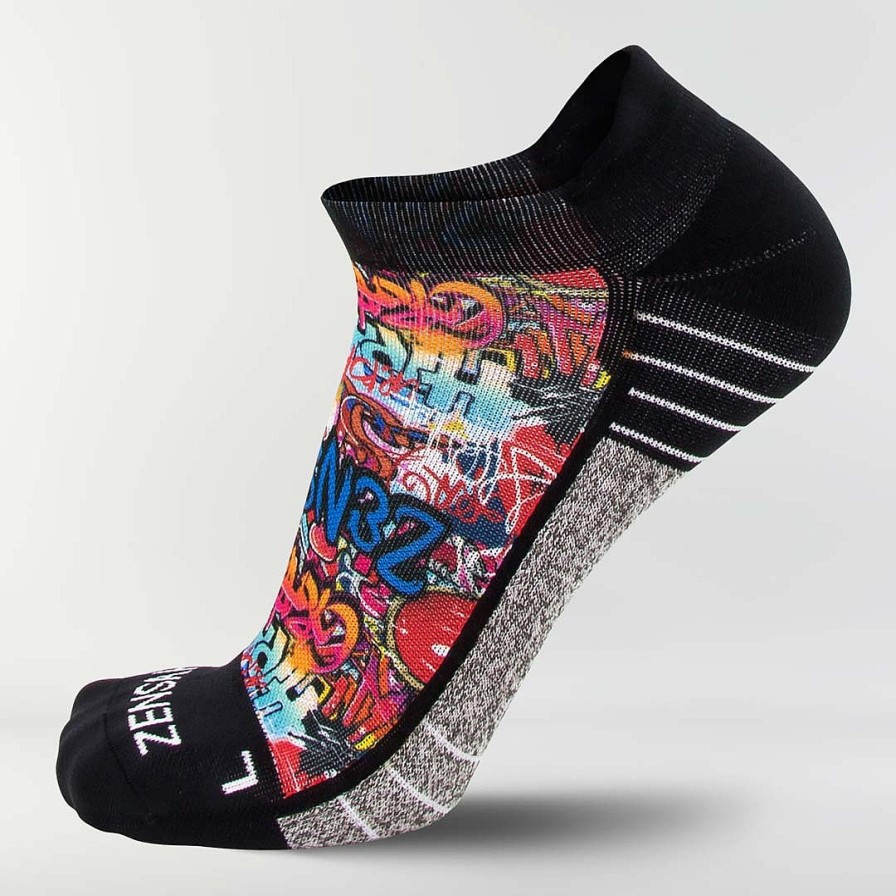 Men Zensah | Street Art Running Socks (No Show) Multi