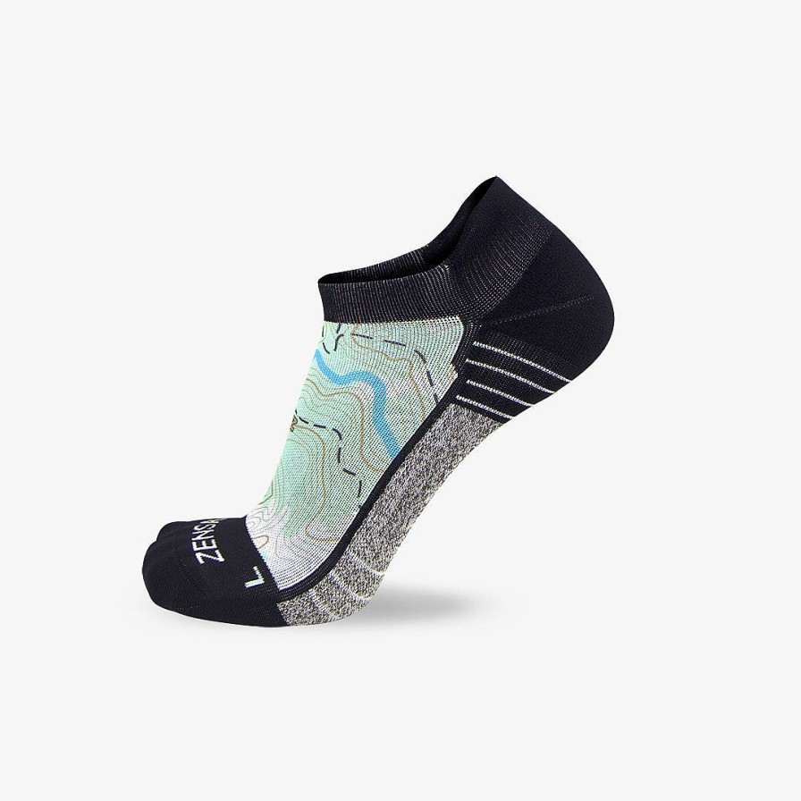 Men Zensah | Topography Socks (No Show) Green