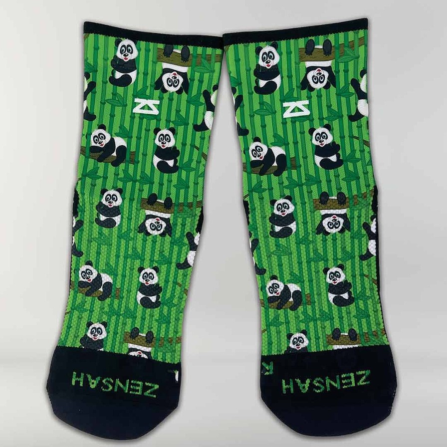 Men Zensah | Pandas Socks (Mini-Crew) Green