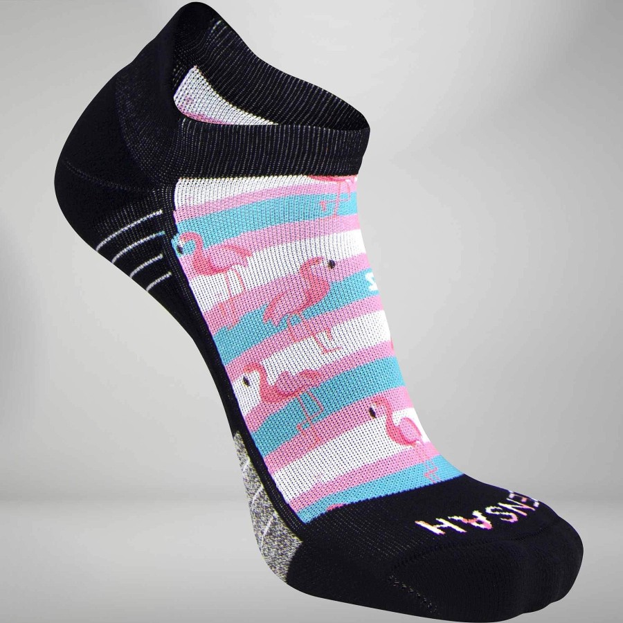 Men Zensah | Summer Flamingo Socks (No-Show) White