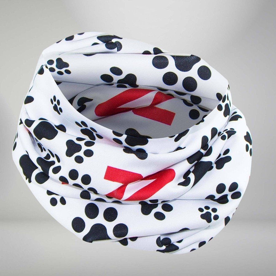 Limited Edition Zensah | Paw Prints Multi-Use Neck Gaiter & Headwear White