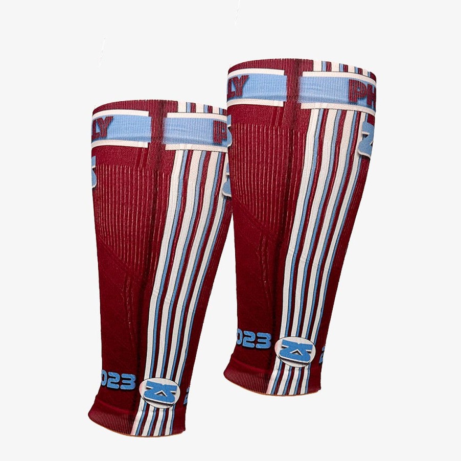 Men Zensah | Old School Philadelphia Compression Leg Sleeves Wine