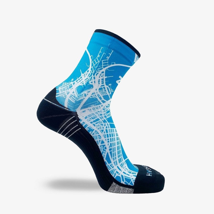 Men Zensah | Boston Map Socks (Mini-Crew) Teal