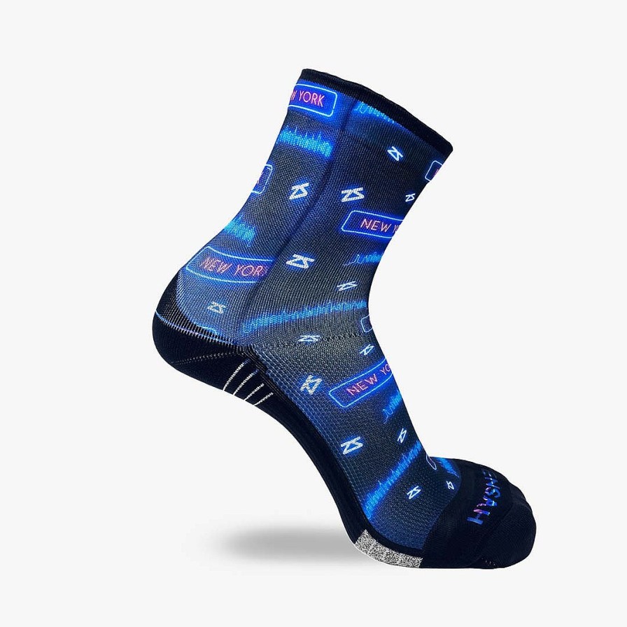 Men Zensah | Neon Nyc Socks (Mini-Crew) Navy