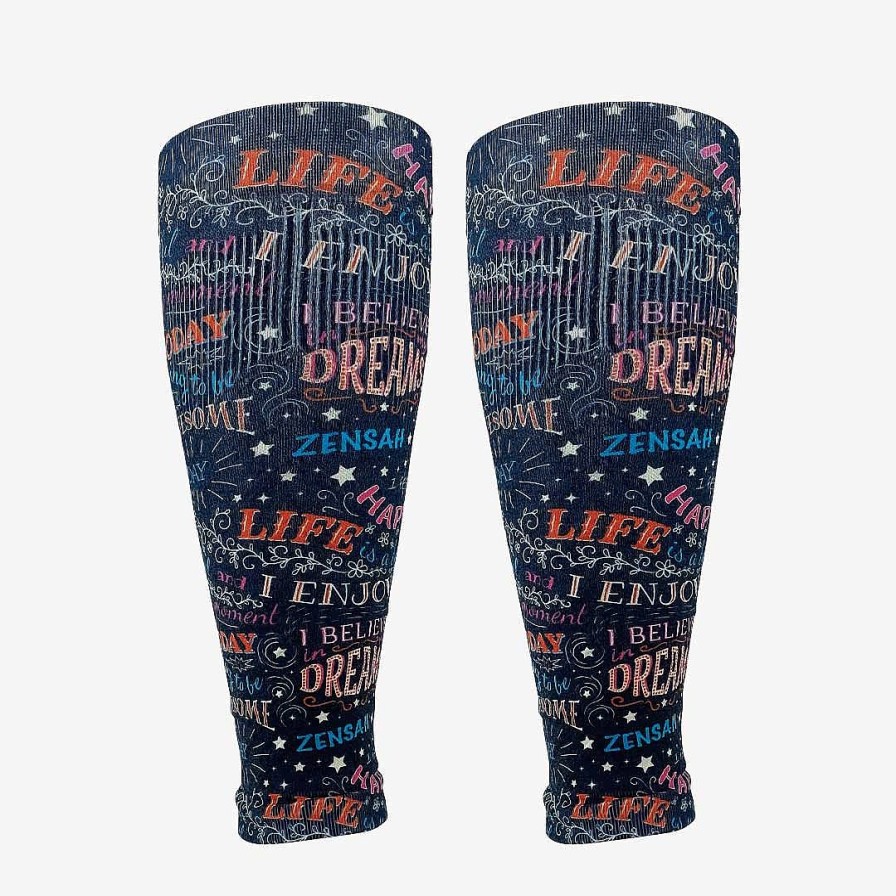 Limited Edition Zensah | Motivational Quotes Compression Leg Sleeves Black