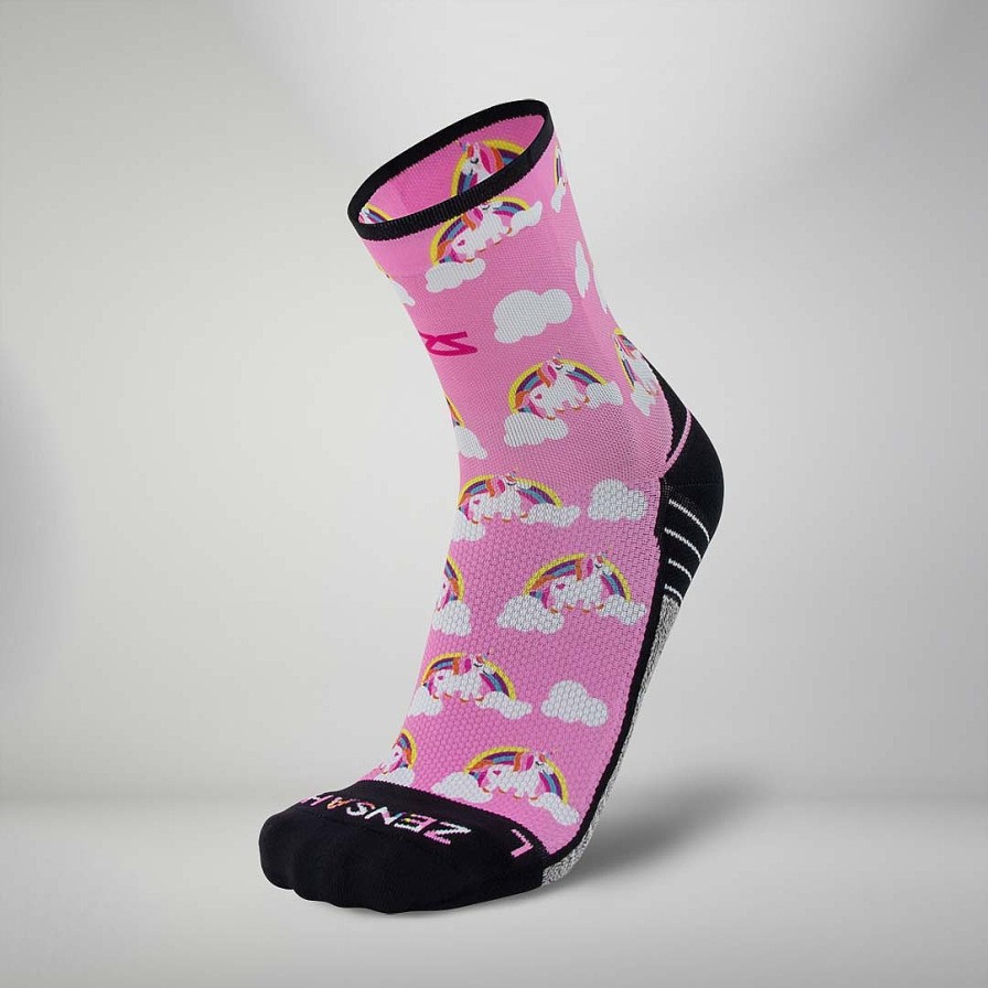 Limited Edition Zensah | Rainbow Unicorns Socks (Mini-Crew) Pink