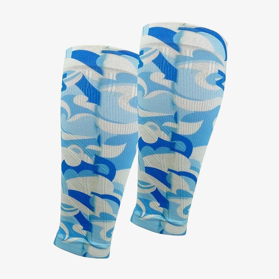 Limited Edition Zensah | Tropical Surf Waves Compression Leg Sleeves Blues