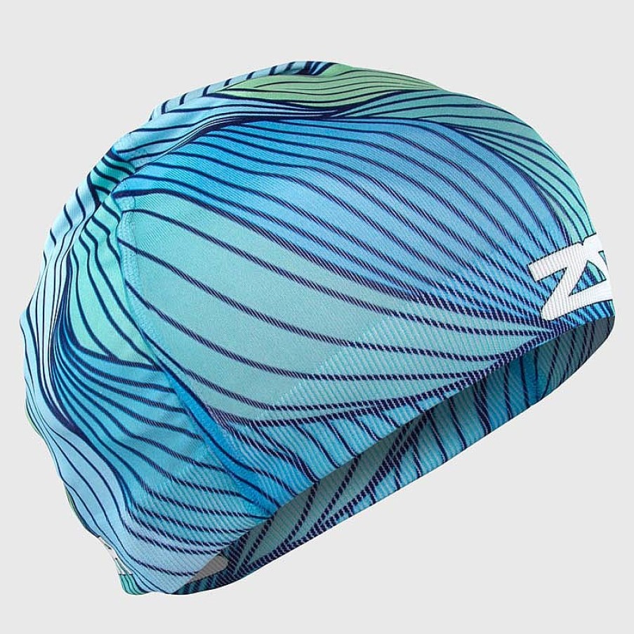 Women Zensah Accessories | Abstract Waves Skull Cap Beanie Blue