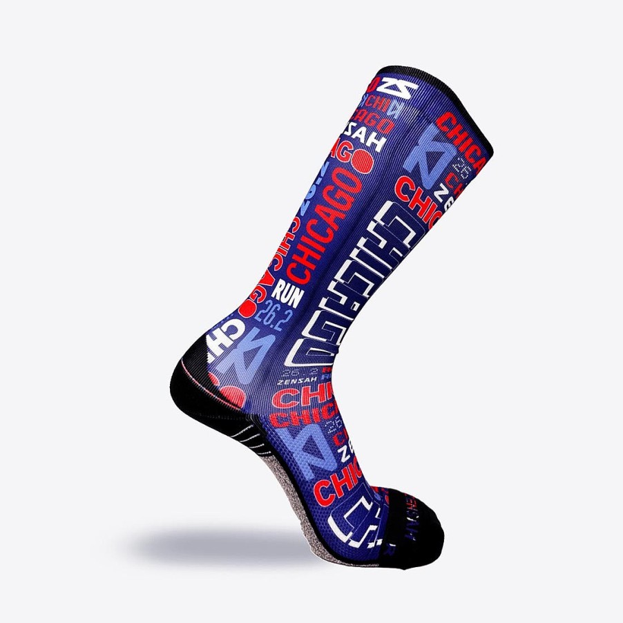 Limited Edition Zensah | Busy Chicago Compression Socks (Knee-High) Navy