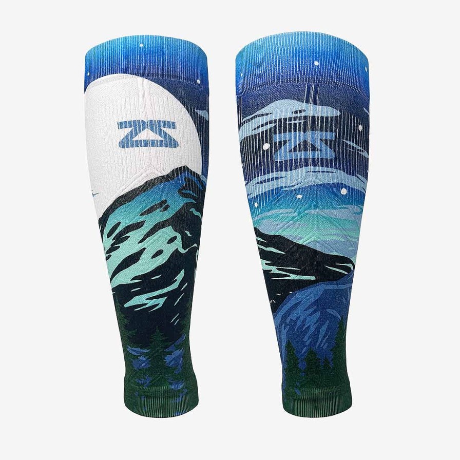 Limited Edition Zensah | Mountain Panorama Compression Leg Sleeves Blues