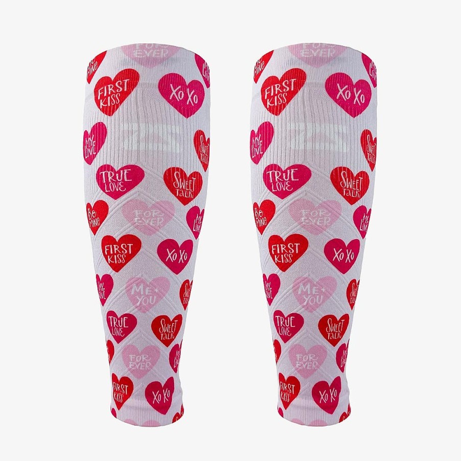 Men Zensah | Heart Phrases Compression Leg Sleeves Rosy