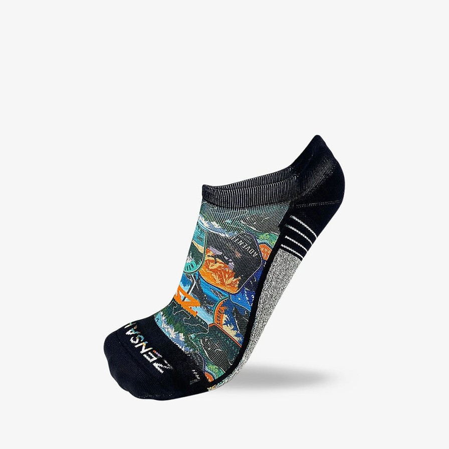 Men Zensah | National Parks Running Socks (No Show) Evergreen