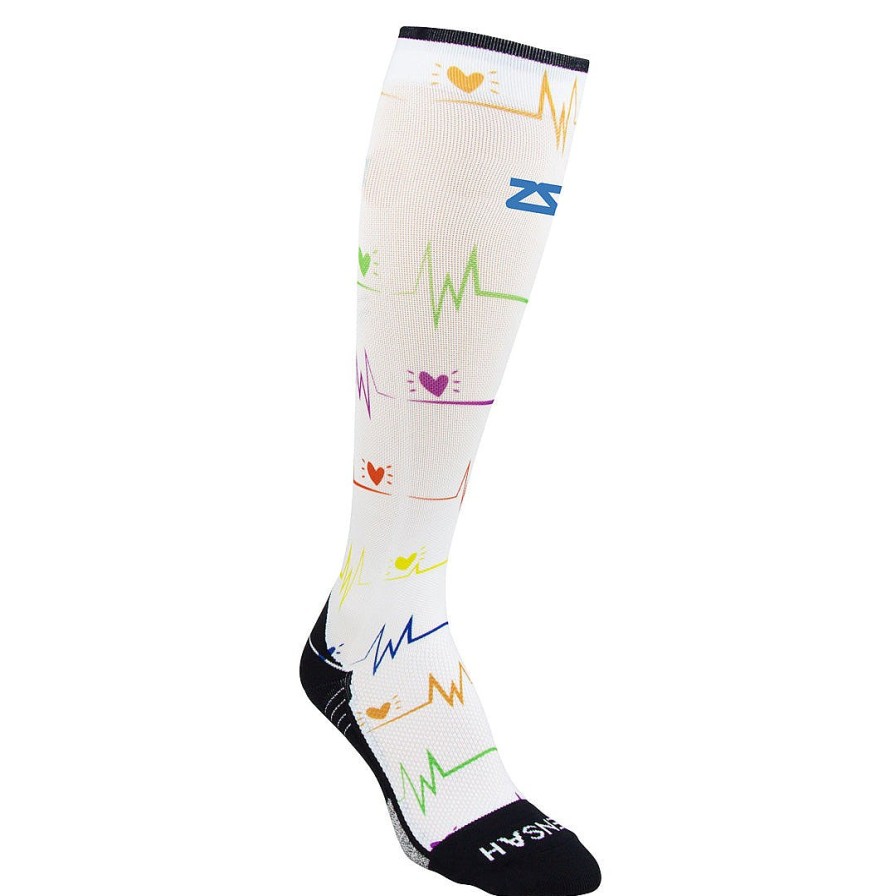 Limited Edition Zensah | Ekg Compression Socks (Knee High) White