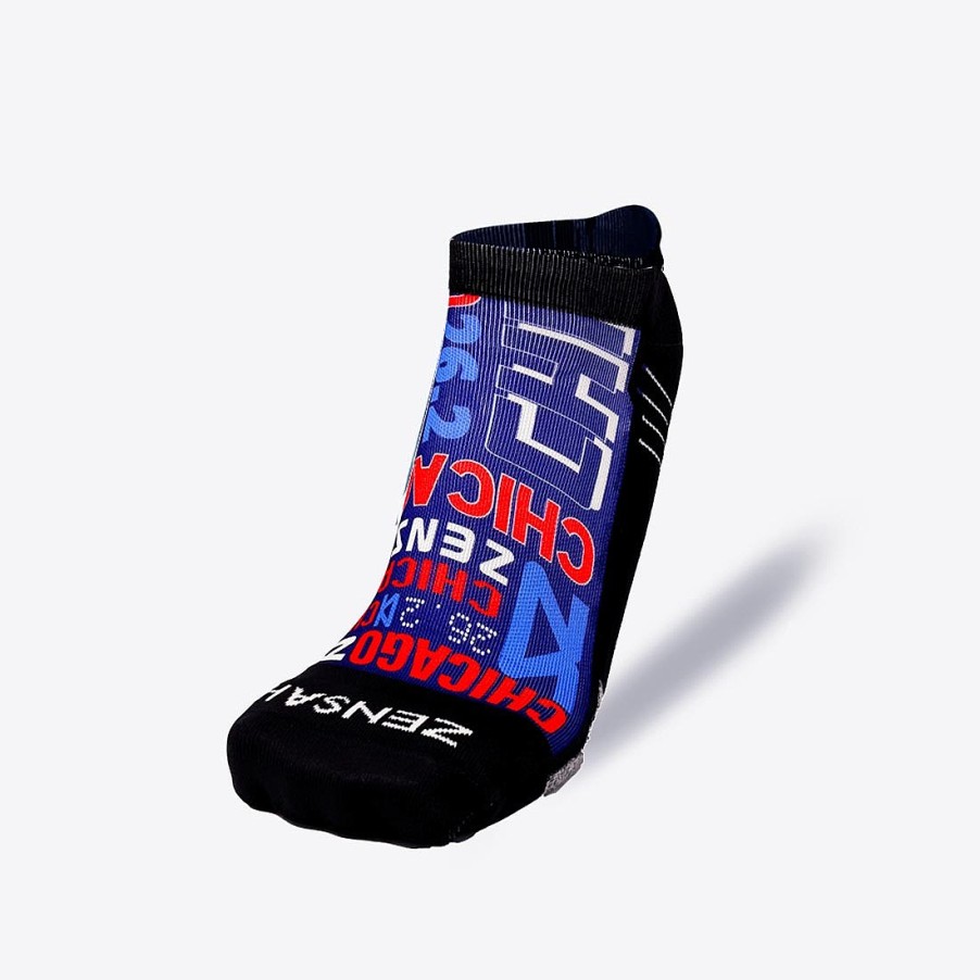 Limited Edition Zensah | Busy Chicago Running Socks (No Show) Navy