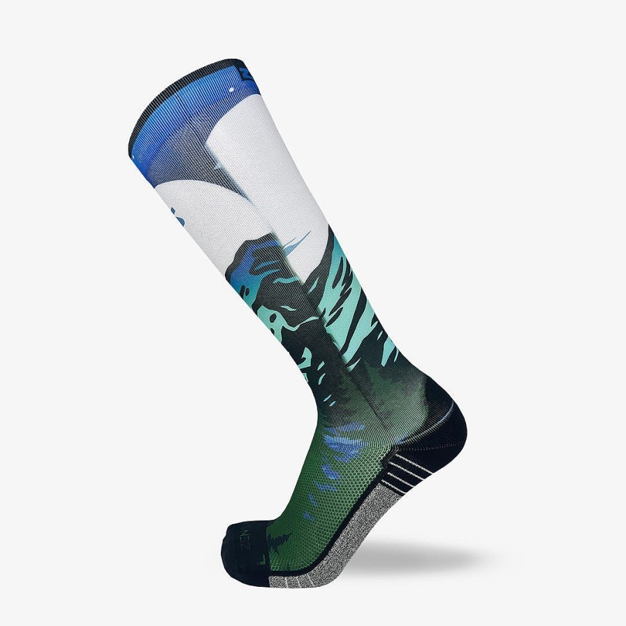 Limited Edition Zensah | Mountain Panorama Compression Socks (Knee-High) Blues