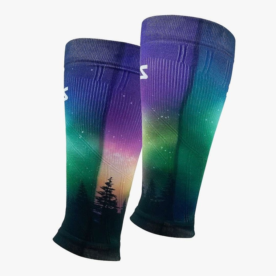 Limited Edition Zensah | Northern Lights Compression Leg Sleeves Purple/Green