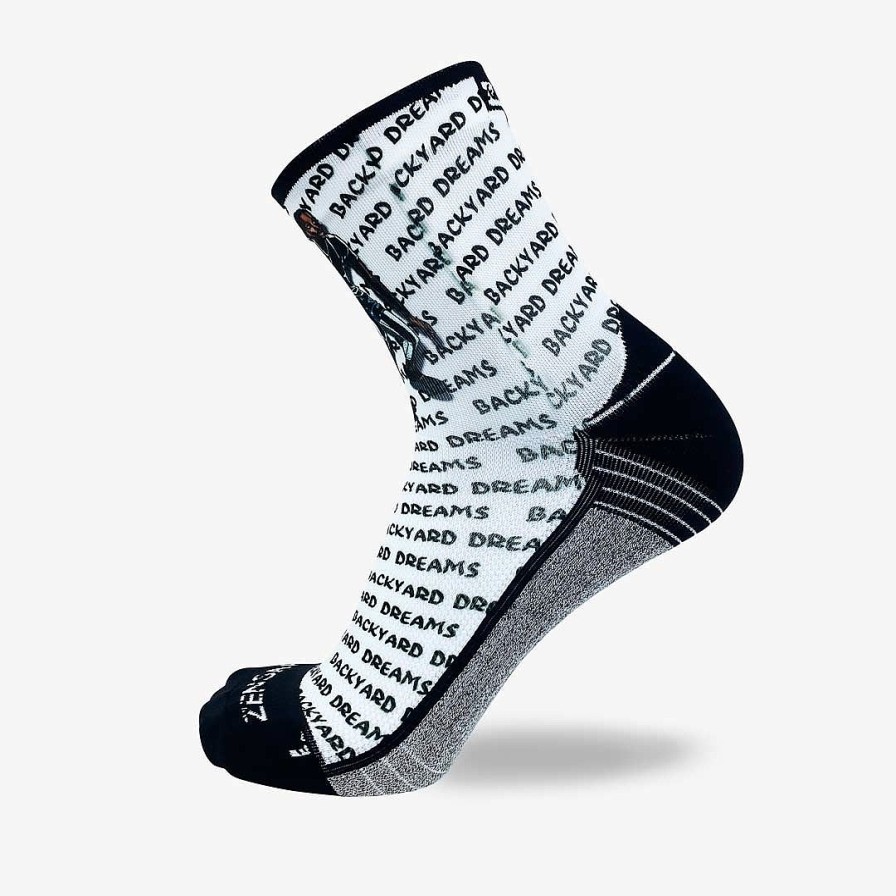 Limited Edition Zensah | Justin Holiday Backyard Dreams Socks (Mini-Crew) White