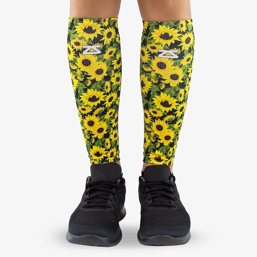 Limited Edition Zensah | Sunflowers Compression Leg Sleeves Black