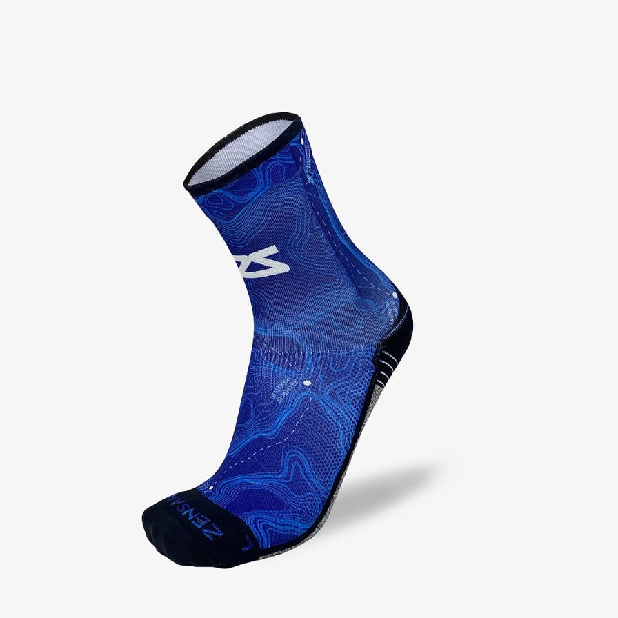 Limited Edition Zensah | Topo Trail Socks (Mini-Crew) Sporty Blue