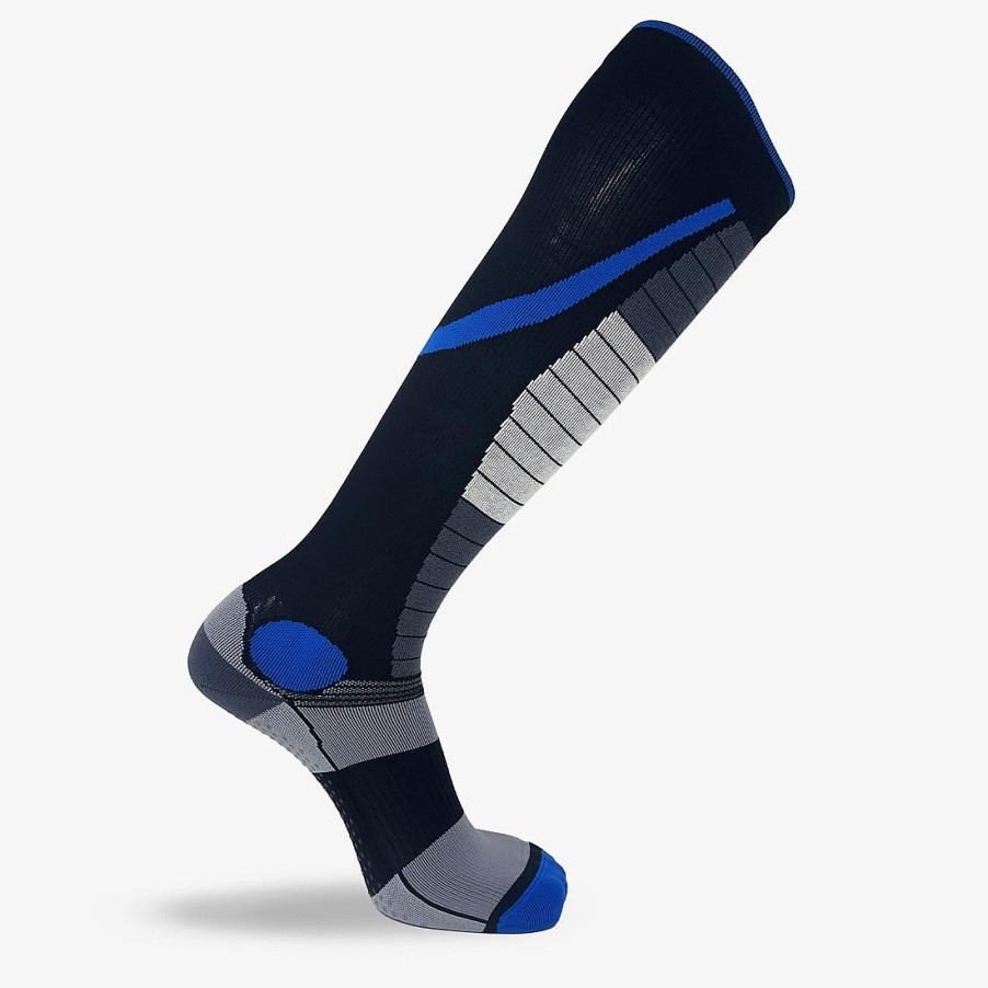 Women Zensah Compression Socks | Weightlifting Gripper Socks Black/Blue