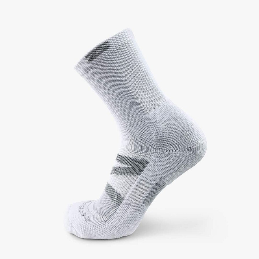 Women Zensah Compression Socks | Game Point Court Sports Socks (Crew) White