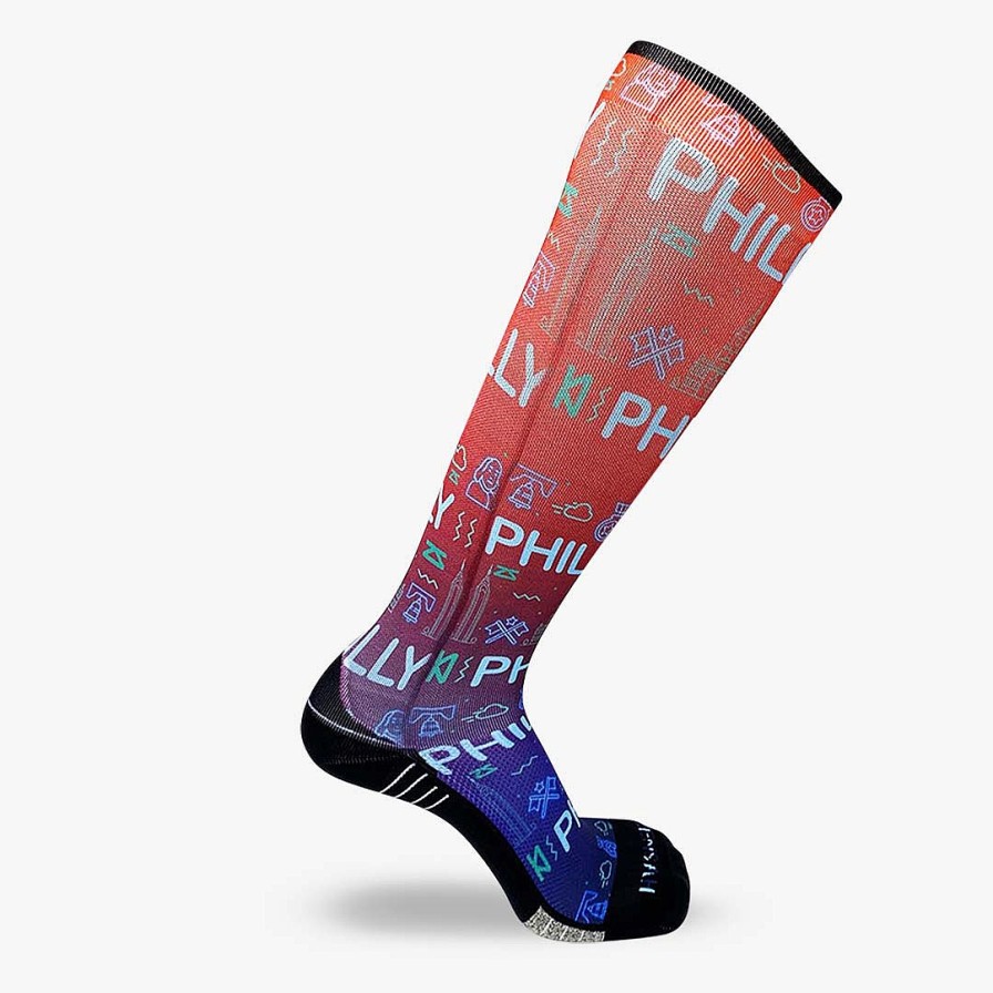 Men Zensah | Neon Philly Compression Socks (Knee-High) Blue/Red