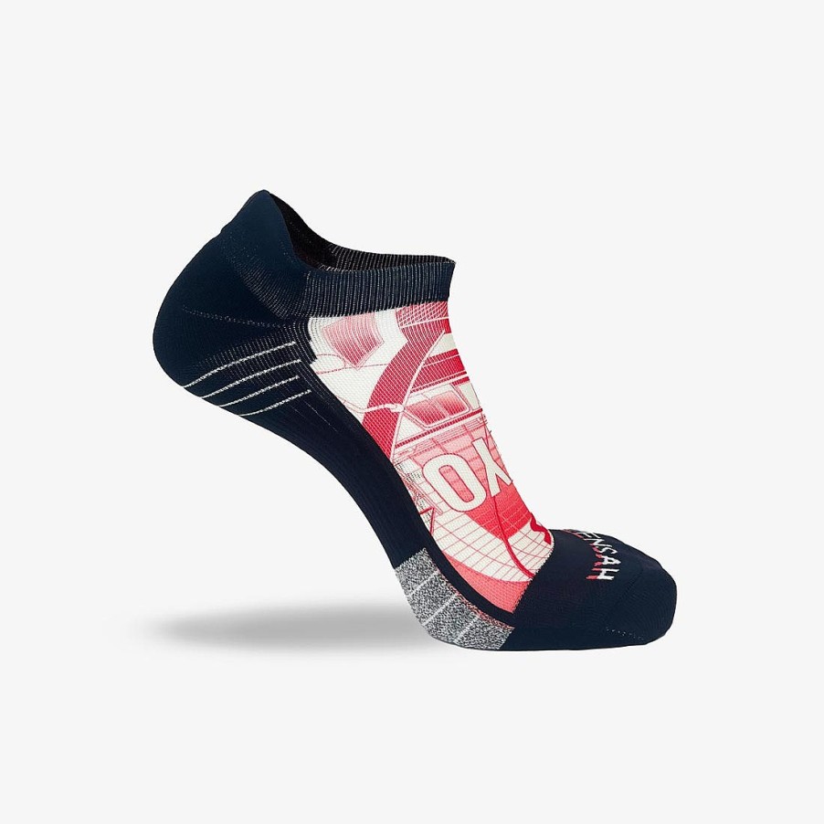 Men Zensah | Tokyo Street Running Socks (No Show) Red