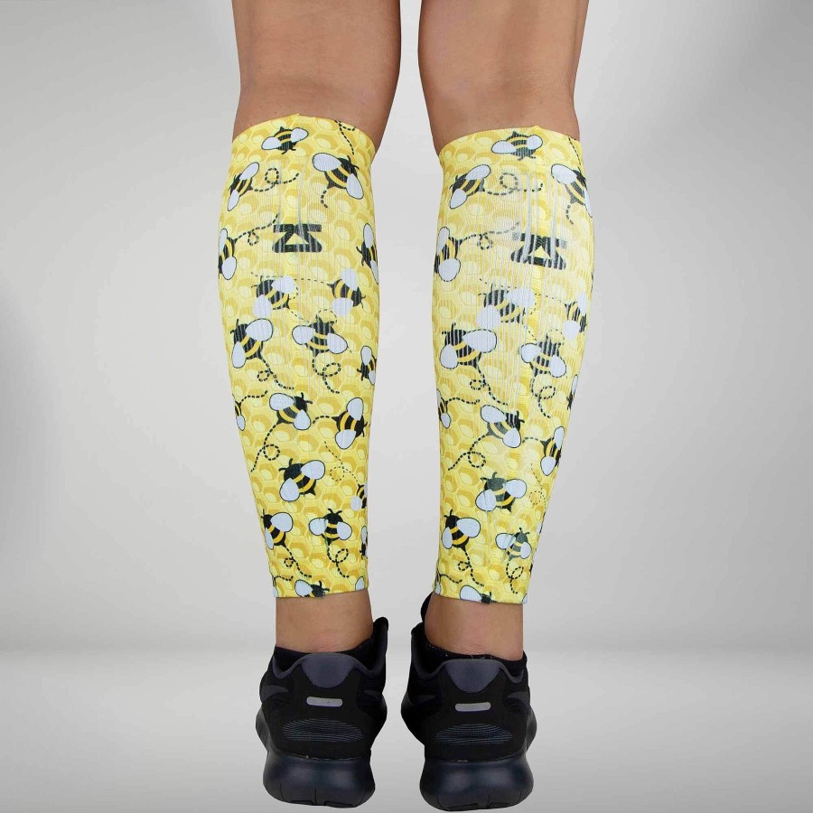 Men Zensah | Bumblebees Compression Leg Sleeves Yellow