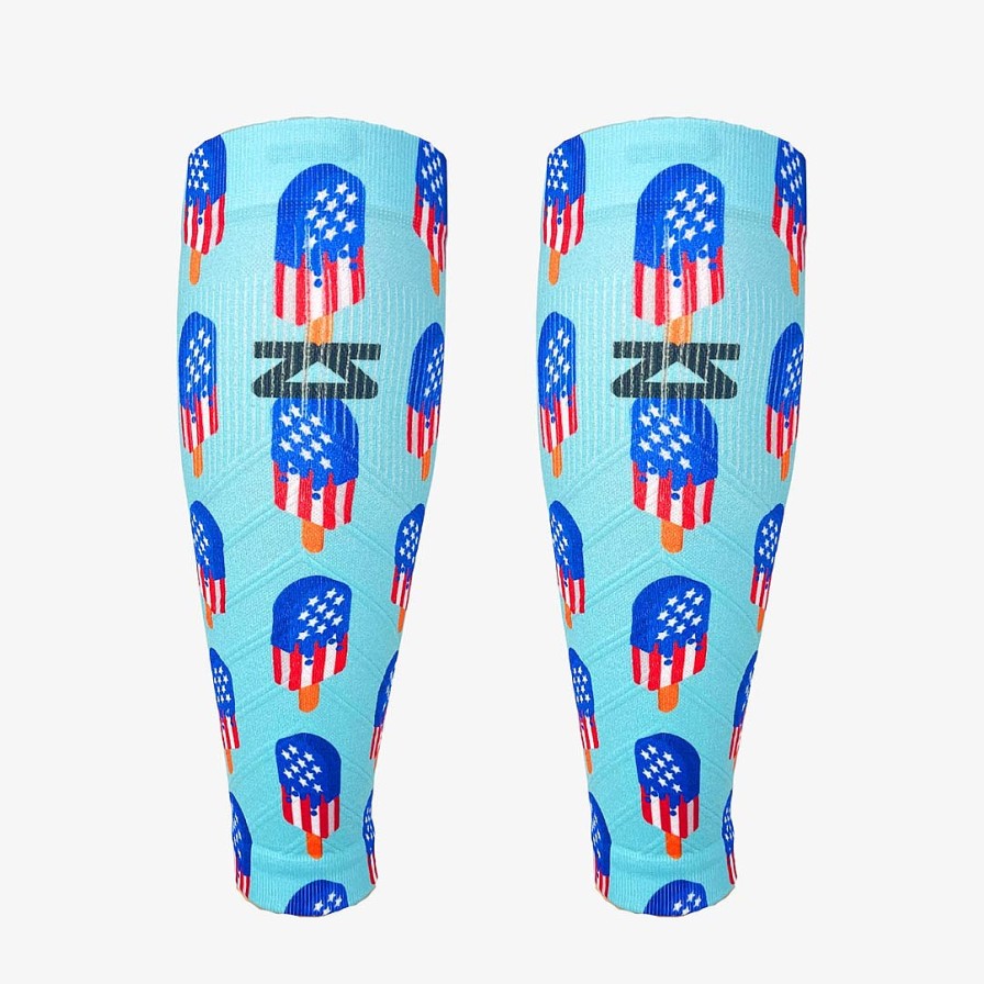 Men Zensah | Usa Ice Cream Bars Compression Leg Sleeves Teal