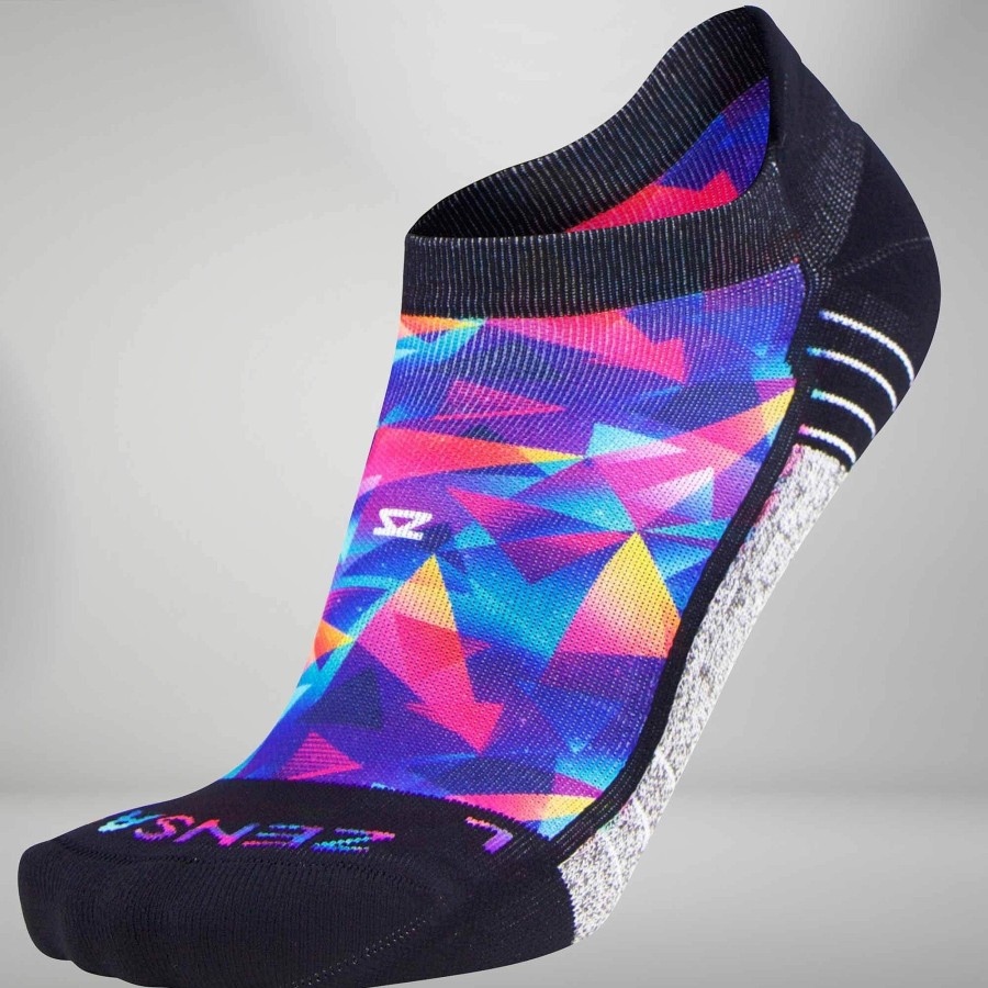 Men Zensah | Retro Triangles Socks (No Show) Blue-Pink