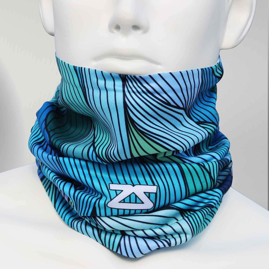 Limited Edition Zensah | Abstract Waves Multi-Use Neck Gaiter & Headwear Blues