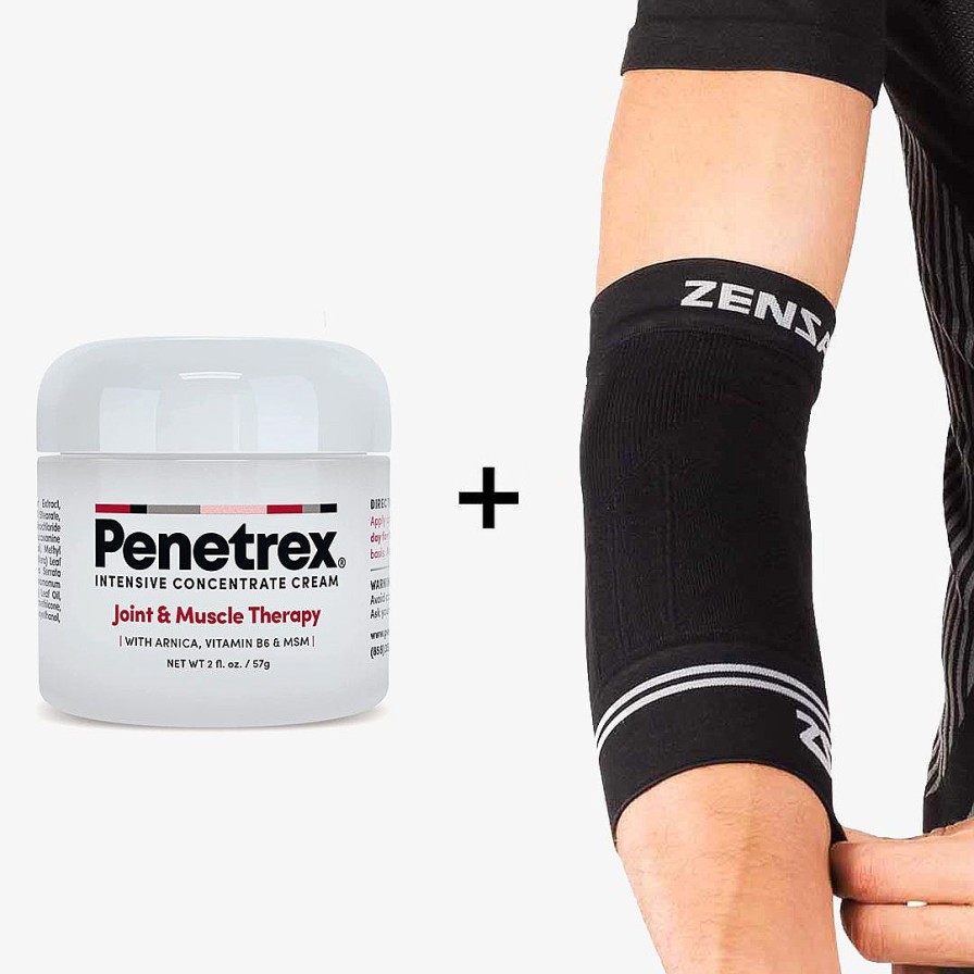 Sports Medicine Zensah | Bundle: Penetrex 2 Oz (1) & Compression Elbow Sleeve Black