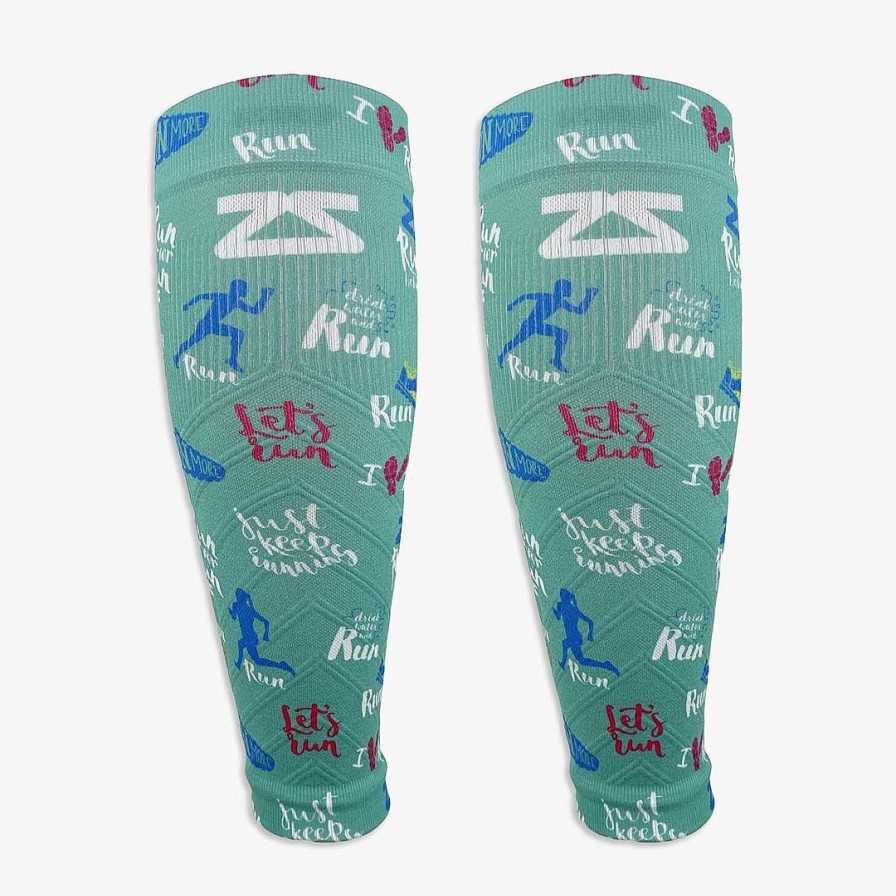 Men Zensah | Running Motivation Compression Leg Sleeves Teal