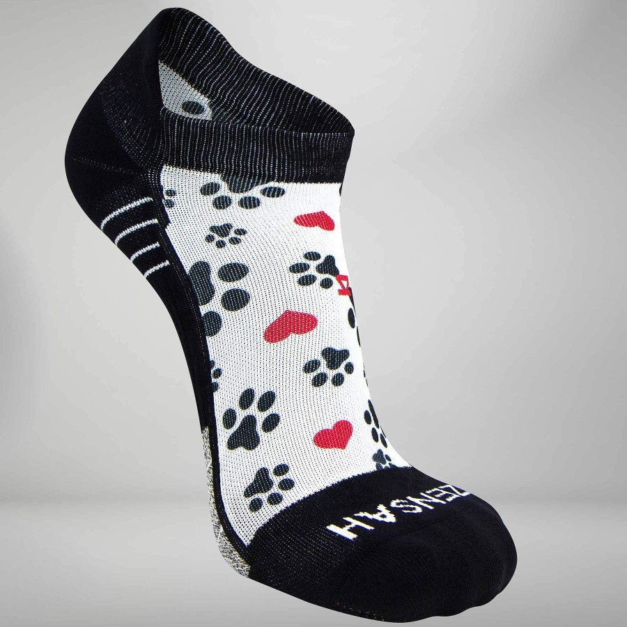 Men Zensah | Paw Prints Socks (No Show) White