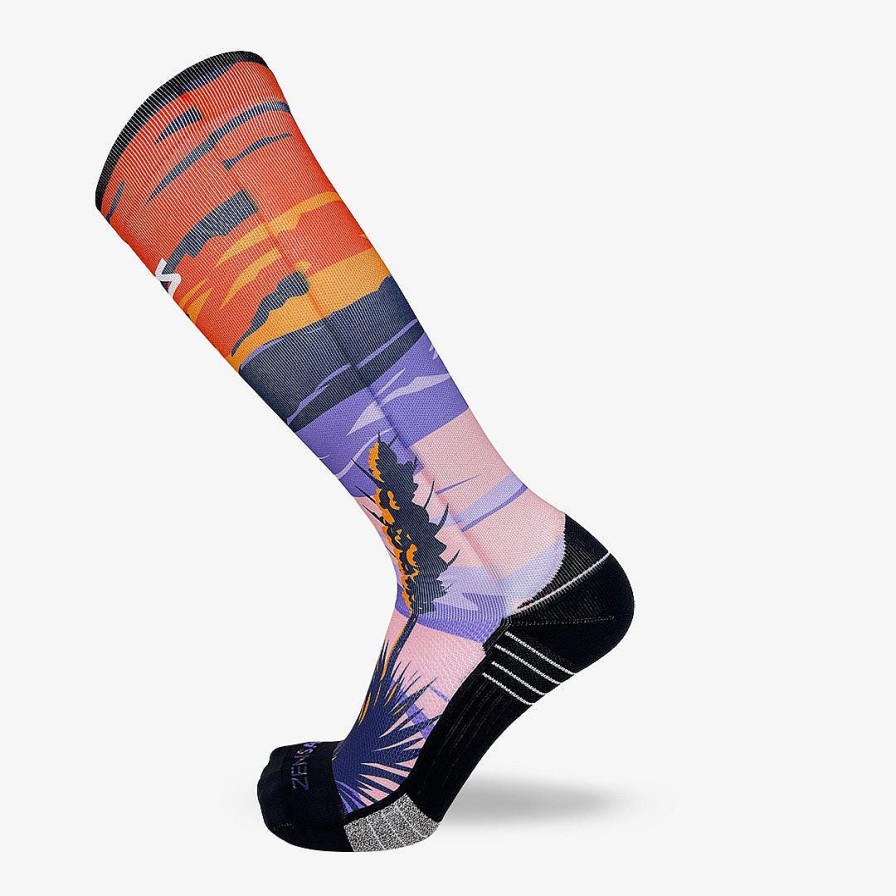 Men Zensah | Southwest Sands Compression Socks (Knee-High) Orange/Purple