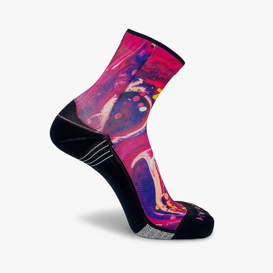 Limited Edition Zensah | Liquid Art Socks (Mini-Crew) Pink/Purple