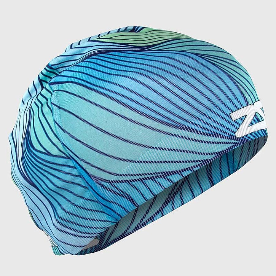 Men Zensah Accessories | Abstract Waves Skull Cap Beanie Blue