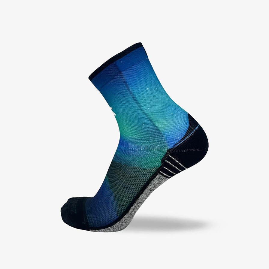 Limited Edition Zensah | Lake Aurora Socks (Mini-Crew) Blue/Green