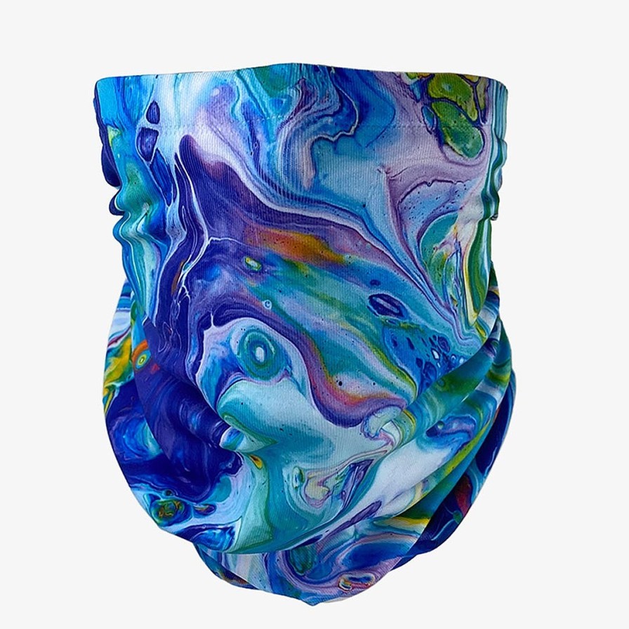 Women Zensah Face Coverings | Fluid Art Use Neck Gaiter & Headwear Multi