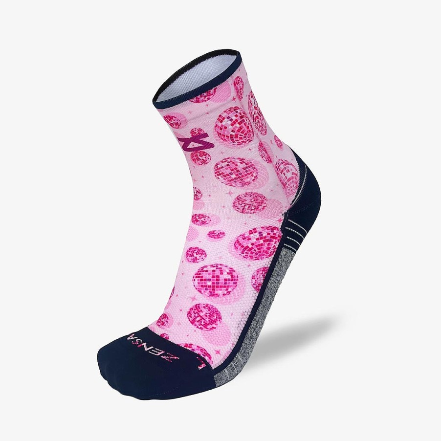 Men Zensah | Disco Party Running Socks (Mini-Crew) Rosy