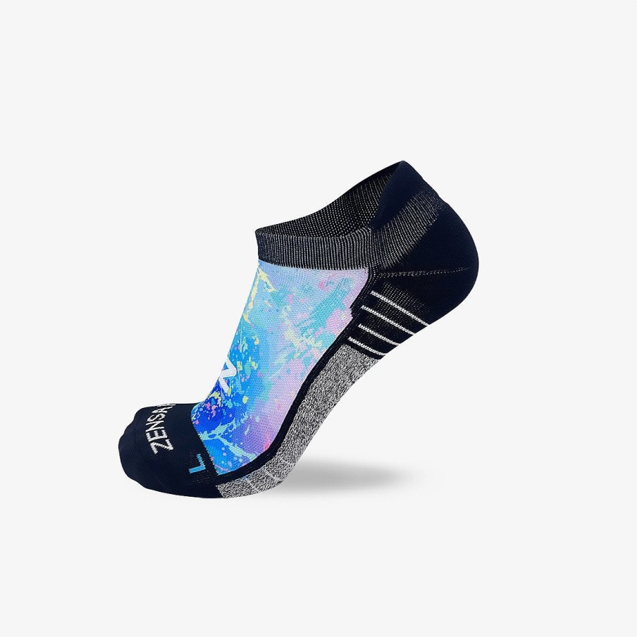 Limited Edition Zensah | Color Splatter Running Socks (No Show) Blue/Purple