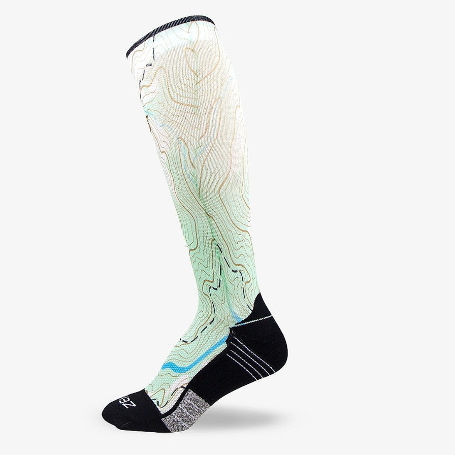 Men Zensah | Topography Compression Socks (Knee-High) Green