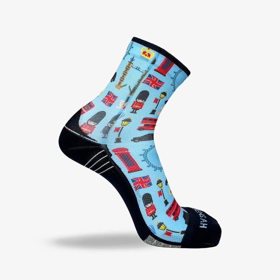 Limited Edition Zensah | London Doodle Socks (Mini-Crew) Sky Blue