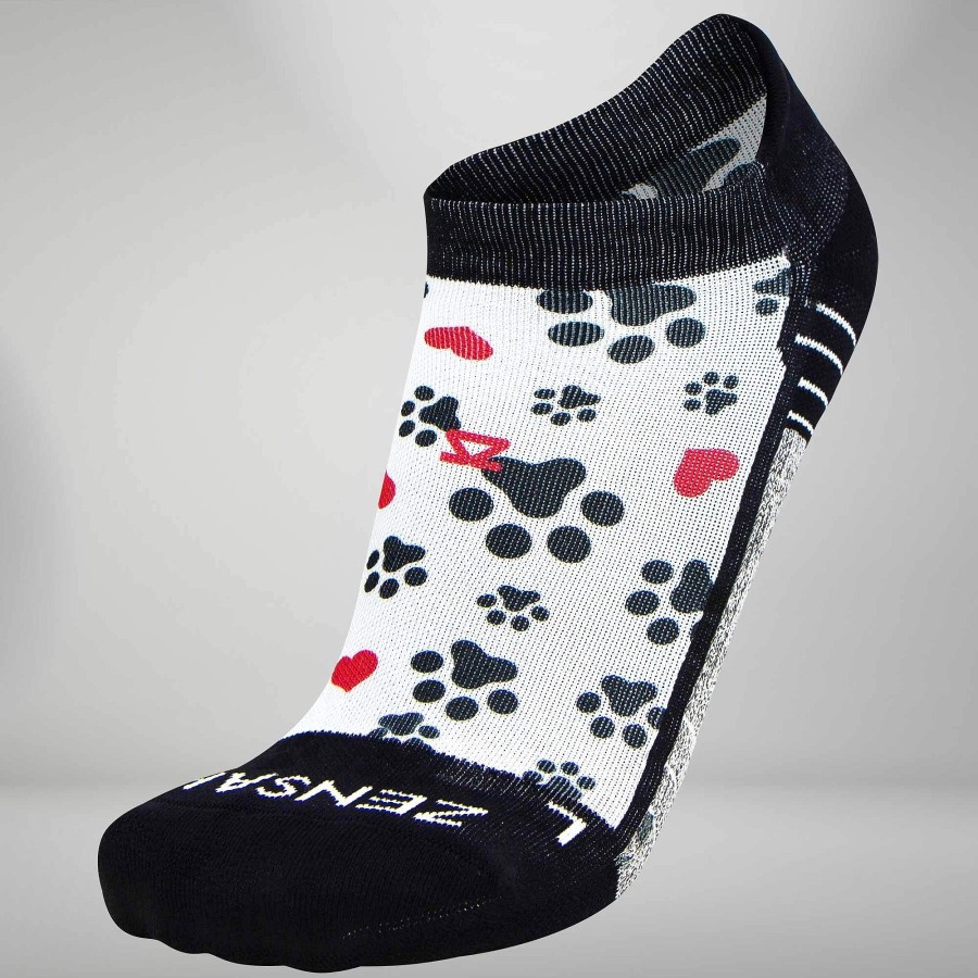 Limited Edition Zensah | Paw Prints Socks (No Show) White