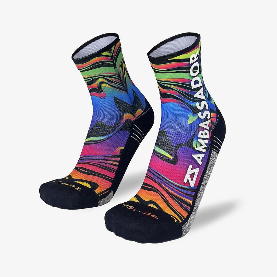 Men Zensah | 2024 Rainbow Swirls Ambassador Socks (Mini-Crew) Multi