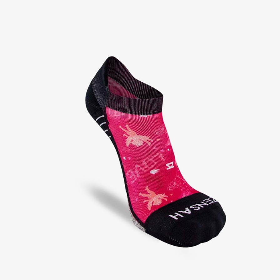 Men Zensah | Cupid Doodle Valentine'S Socks (No Show) Magenta