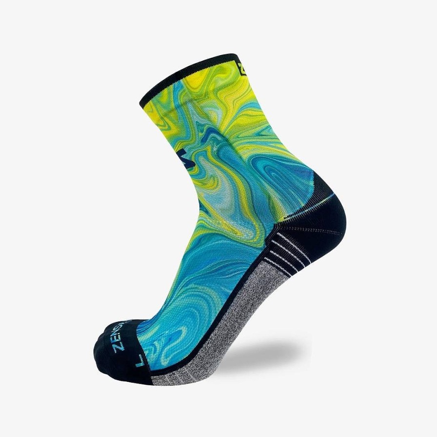 Men Zensah | Marbleized Socks (Mini-Crew) Blue/Green