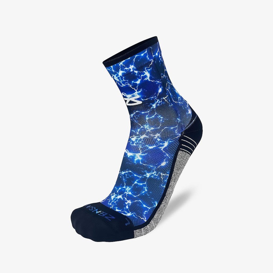 Men Zensah | Lightning Socks (Mini-Crew) Navy