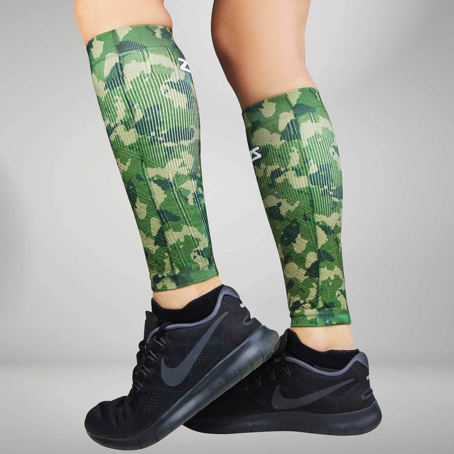 Men Zensah | Camo Compression Leg Sleeves Army Green